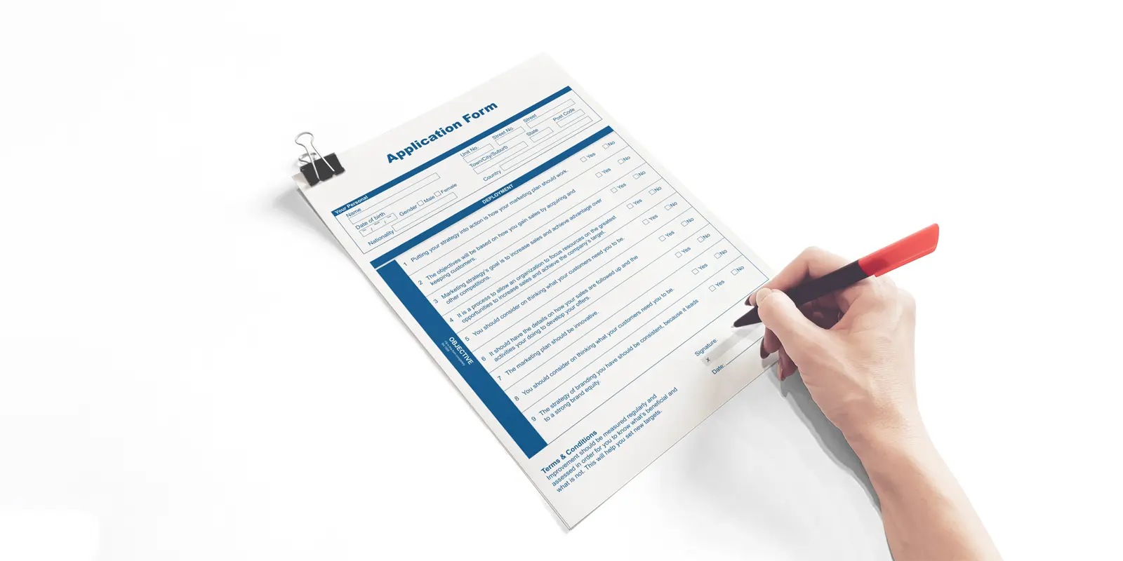 Application forms in - Print with Pagerr