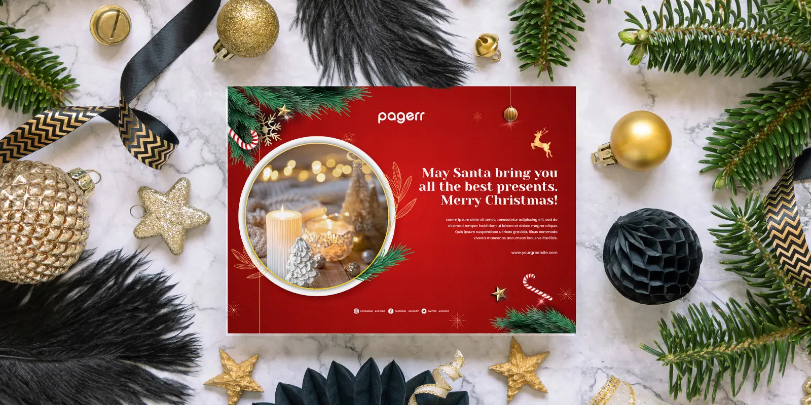 Christmas cards in  - Print with Pagerr